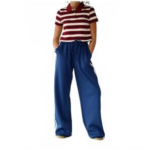 NEW PRETTY GARBAGE rory cropped rugby tee in blue